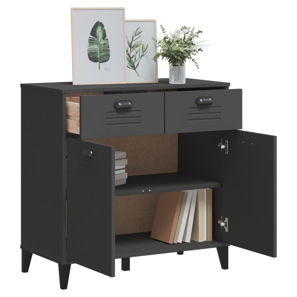 Buffet VIKEN gris anthracite 80x40x80 cm bois d'ingénierie - XIOS