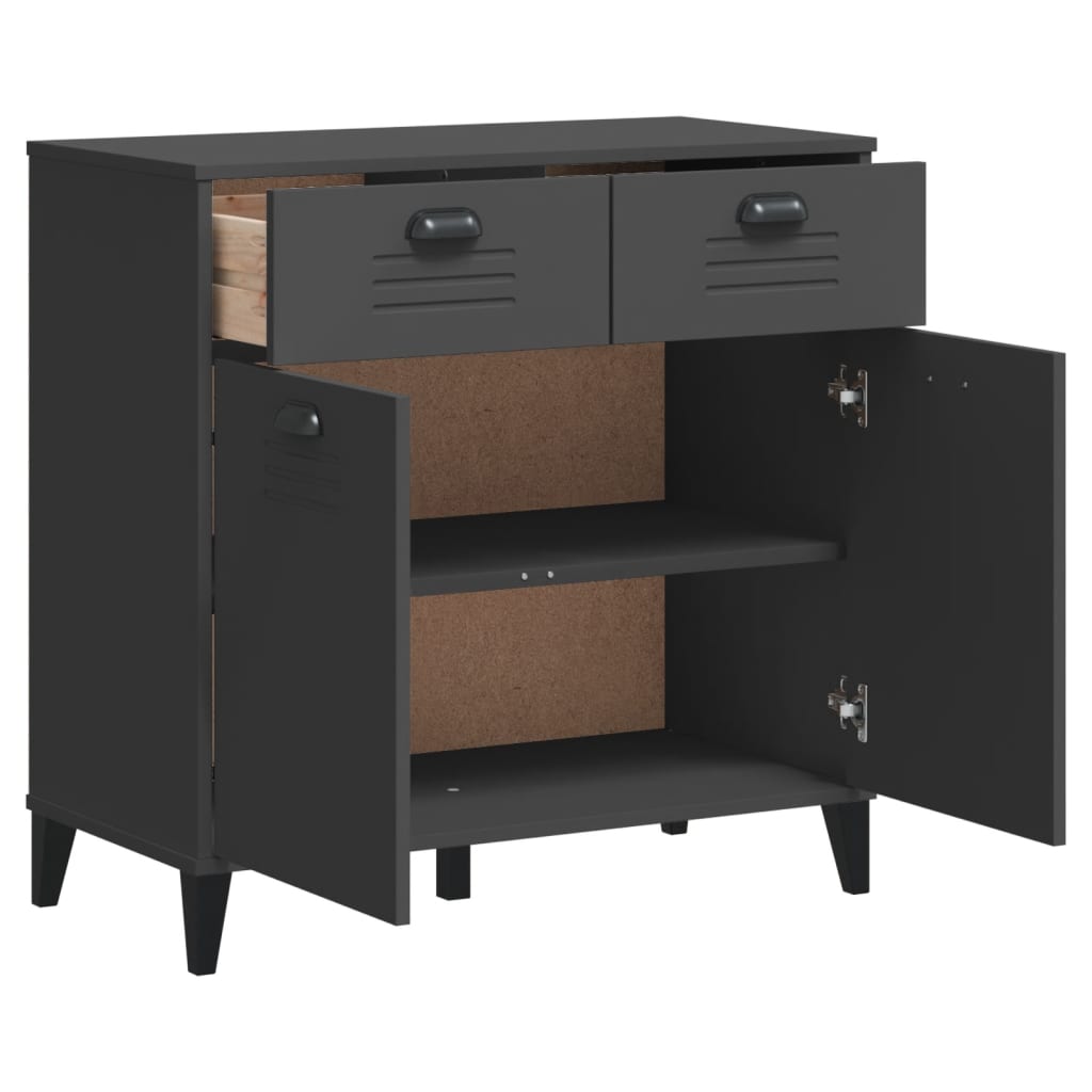 Buffet VIKEN gris anthracite 80x40x80 cm bois d'ingénierie - XIOS