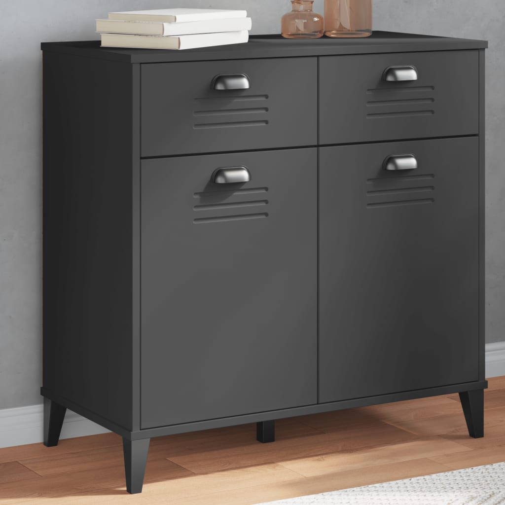 Buffet VIKEN gris anthracite 80x40x80 cm bois d'ingénierie - XIOS