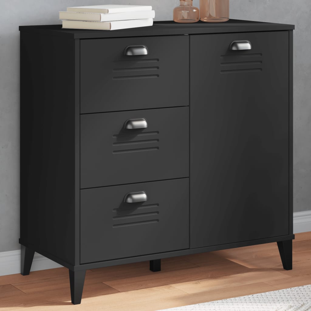 Buffet VIKEN noir 80x40x80 cm bois d'ingénierie - XIOS