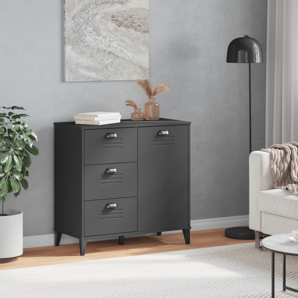 Buffet VIKEN gris anthracite 80x40x80 cm bois d'ingénierie - XIOS