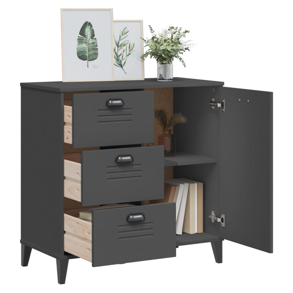 Buffet VIKEN gris anthracite 80x40x80 cm bois d'ingénierie - XIOS