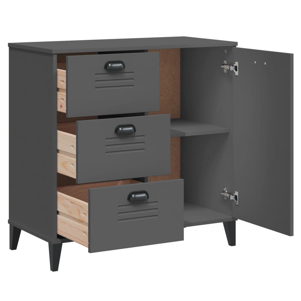 Buffet VIKEN gris anthracite 80x40x80 cm bois d'ingénierie - XIOS