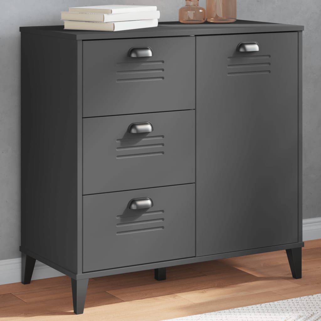 Buffet VIKEN gris anthracite 80x40x80 cm bois d'ingénierie - XIOS