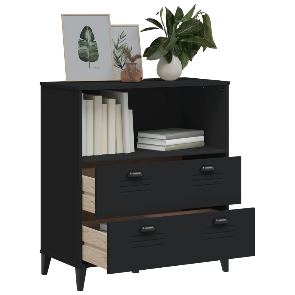 Bibliothèque VIKEN noir 80x40x90 cm bois d'ingénierie - XIOS