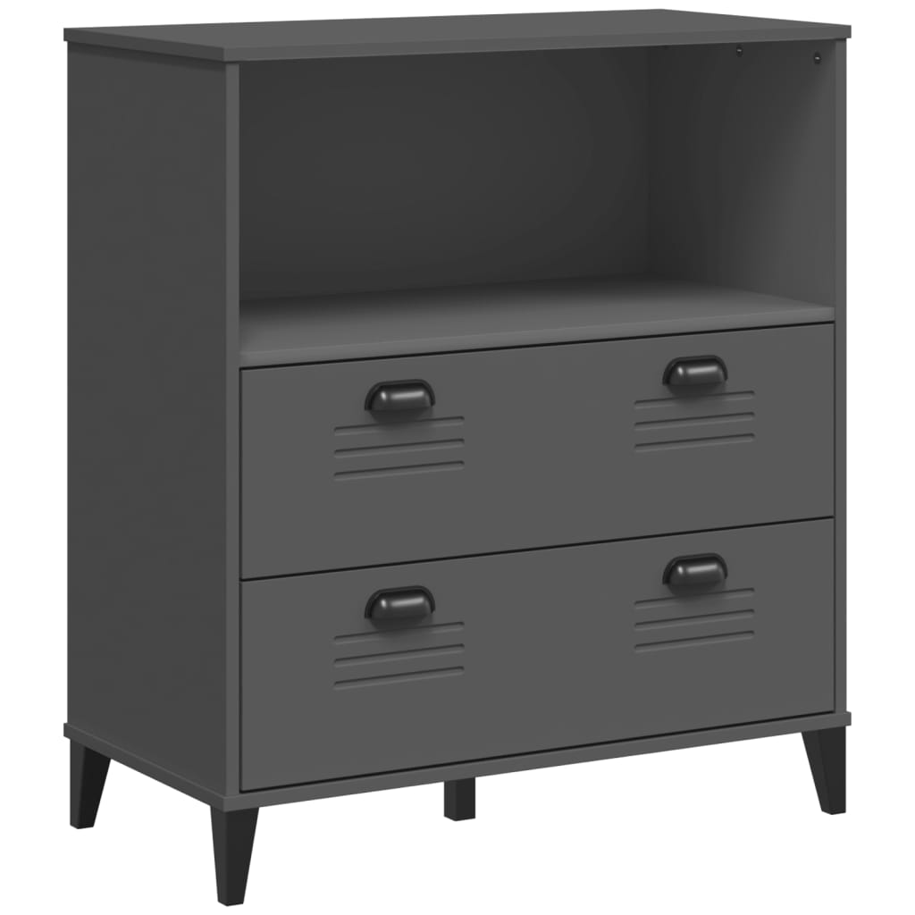 Bibliothèque VIKEN gris anthracite 80x40x90cm bois d'ingénierie - XIOS