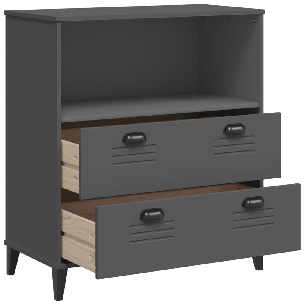 Bibliothèque VIKEN gris anthracite 80x40x90cm bois d'ingénierie - XIOS