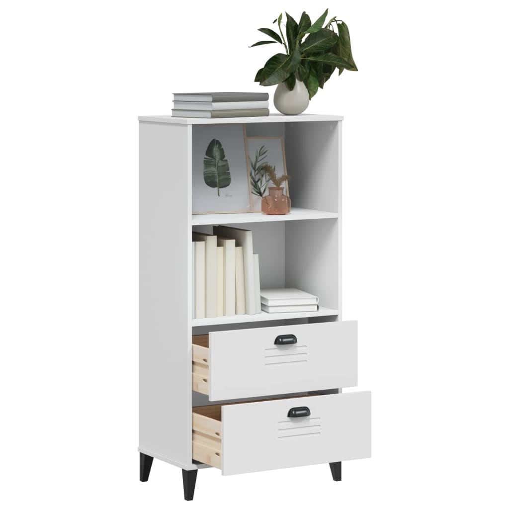 Bibliothèque VIKEN blanc 60x35x123 cm bois d'ingénierie - XIOS