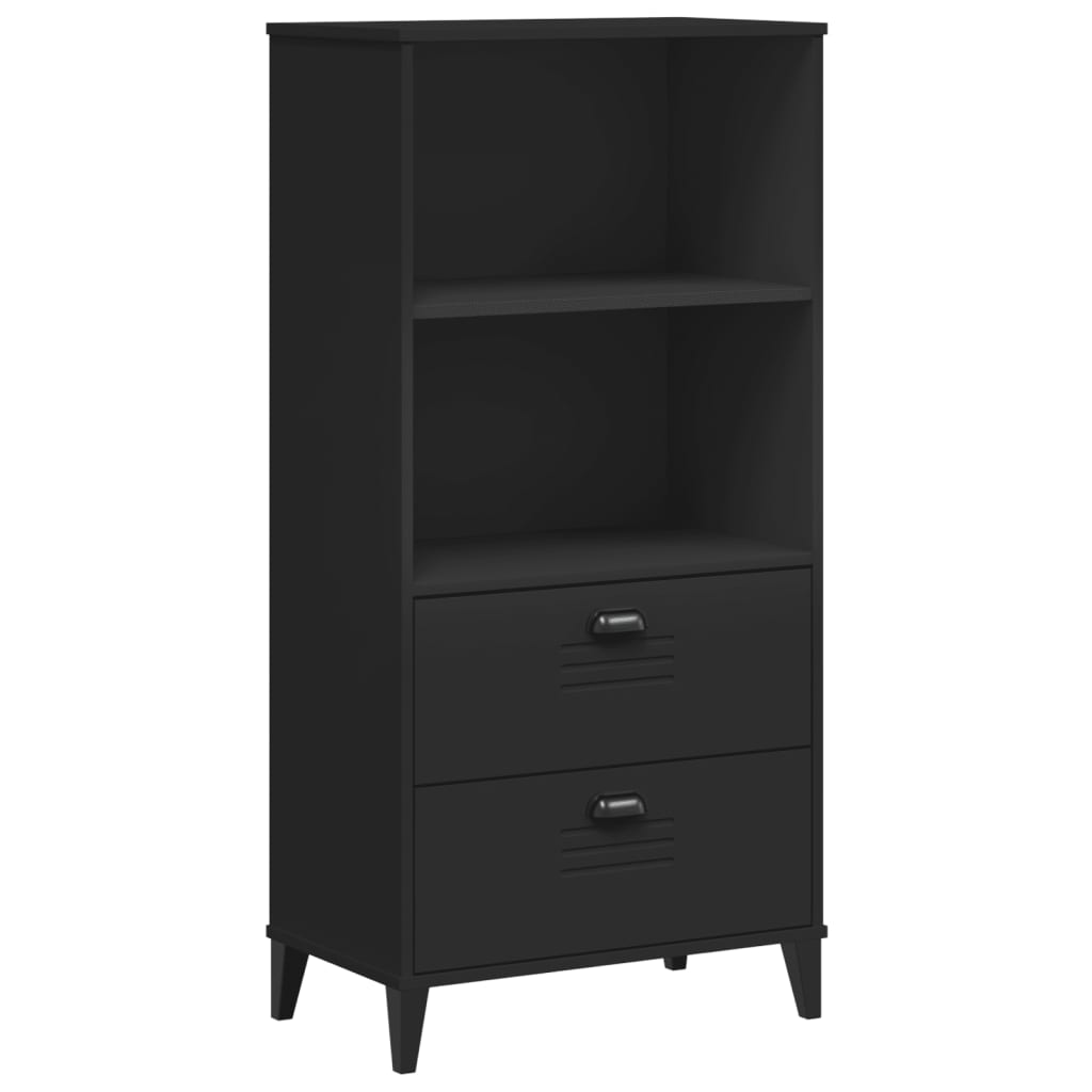 Bibliothèque VIKEN noir 60x35x123 cm bois d'ingénierie - XIOS