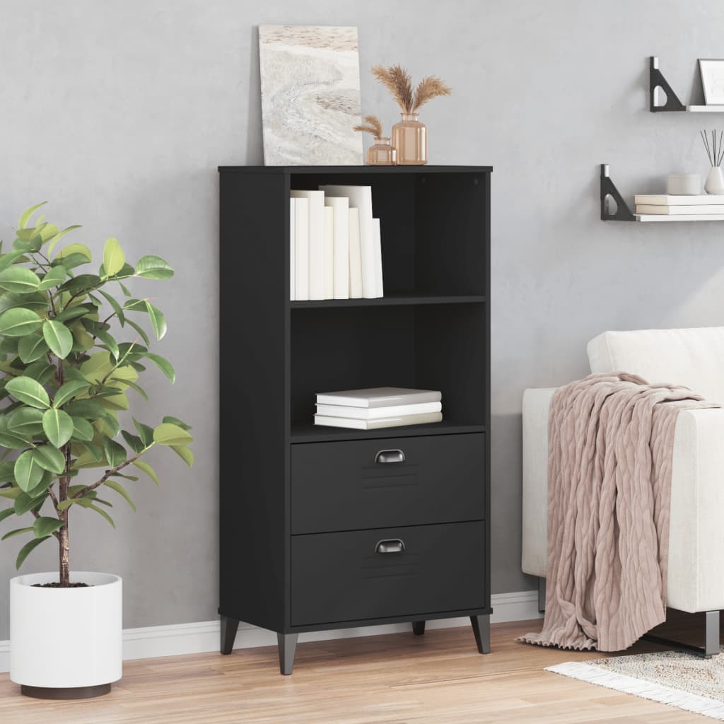Bibliothèque VIKEN noir 60x35x123 cm bois d'ingénierie - XIOS