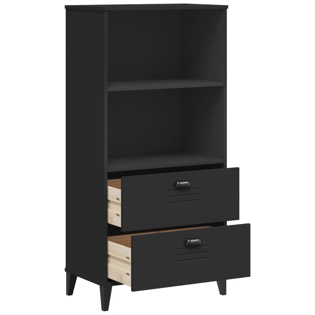 Bibliothèque VIKEN noir 60x35x123 cm bois d'ingénierie - XIOS