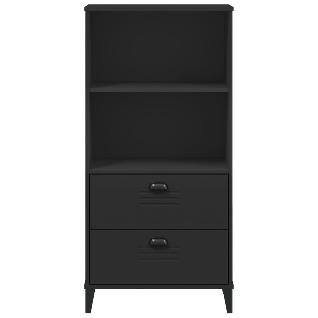 Bibliothèque VIKEN noir 60x35x123 cm bois d'ingénierie - XIOS