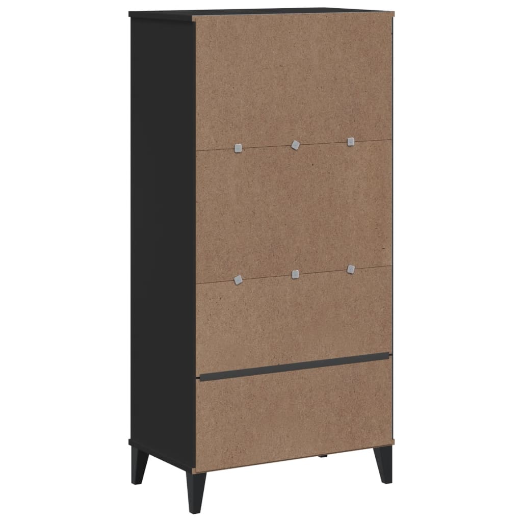Bibliothèque VIKEN noir 60x35x123 cm bois d'ingénierie - XIOS