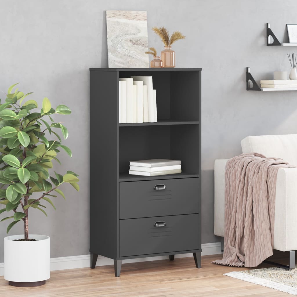 Bibliothèque VIKEN gris anthracite 60x35x123 cm bois ingénierie - XIOS