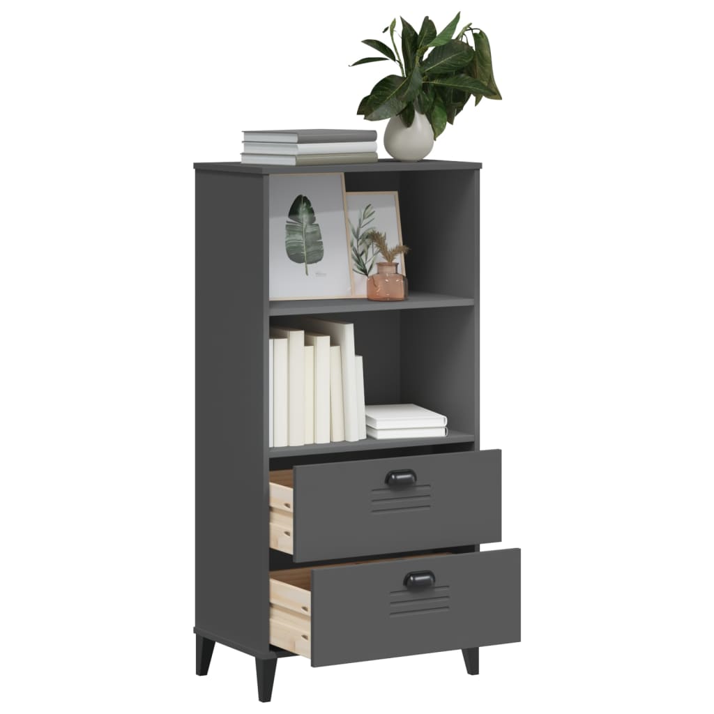 Bibliothèque VIKEN gris anthracite 60x35x123 cm bois ingénierie - XIOS