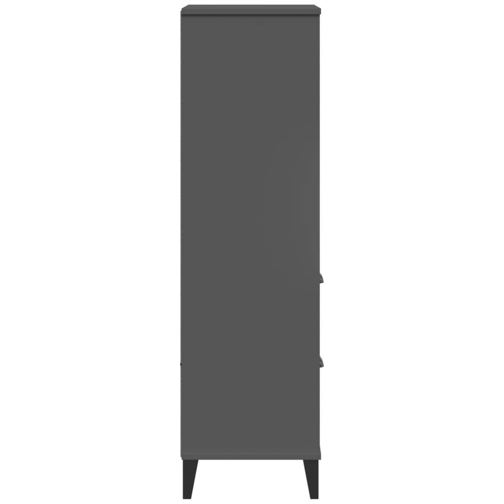 Bibliothèque VIKEN gris anthracite 60x35x123 cm bois ingénierie - XIOS