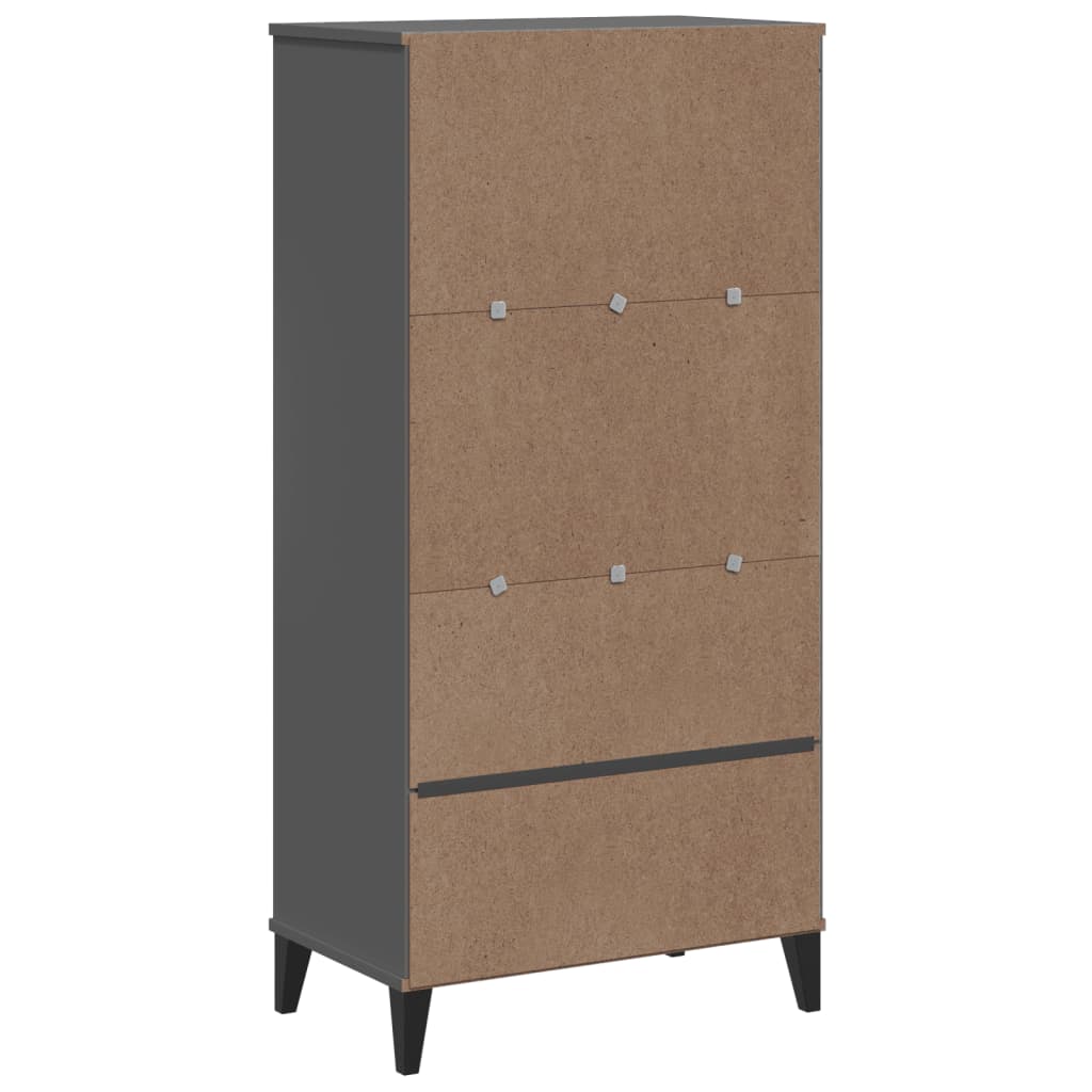 Bibliothèque VIKEN gris anthracite 60x35x123 cm bois ingénierie - XIOS