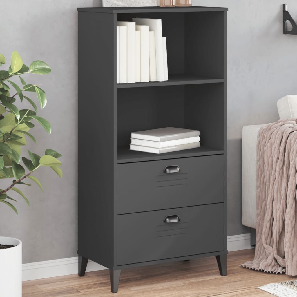 Bibliothèque VIKEN gris anthracite 60x35x123 cm bois ingénierie - XIOS