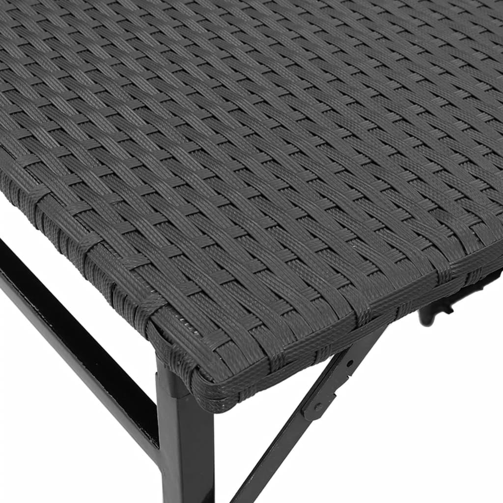 Ensemble à manger de jardin 5 pcs pliable noir résine tressée - XIOS