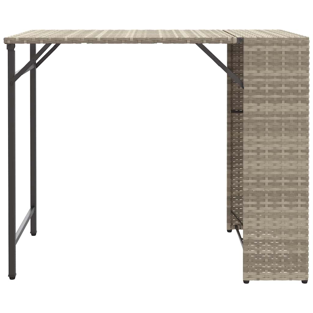 Ensemble à manger de jardin 5 pcs pliable gris clair poly rotin - XIOS