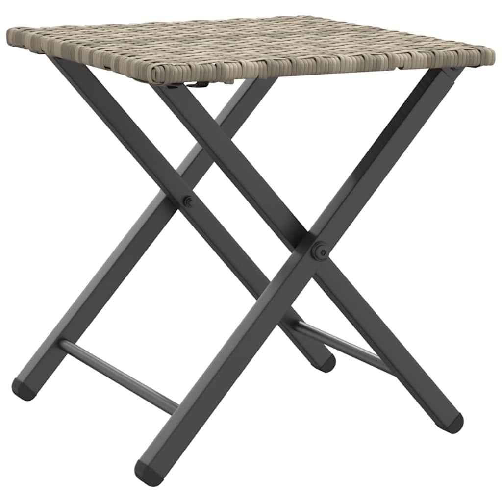 Ensemble à manger de jardin 5 pcs pliable gris clair poly rotin - XIOS