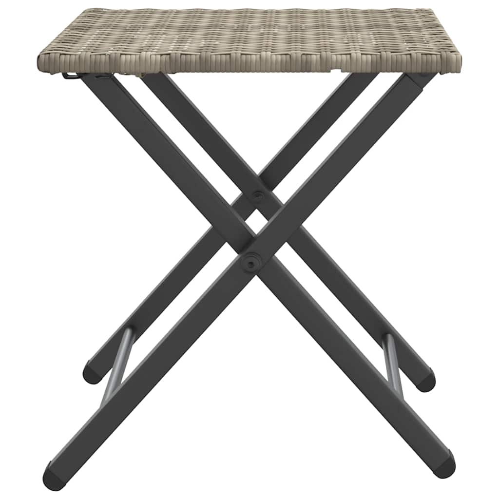 Ensemble à manger de jardin 5 pcs pliable gris clair poly rotin - XIOS