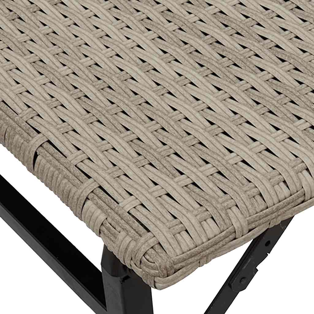 Ensemble à manger de jardin 5 pcs pliable gris clair poly rotin - XIOS