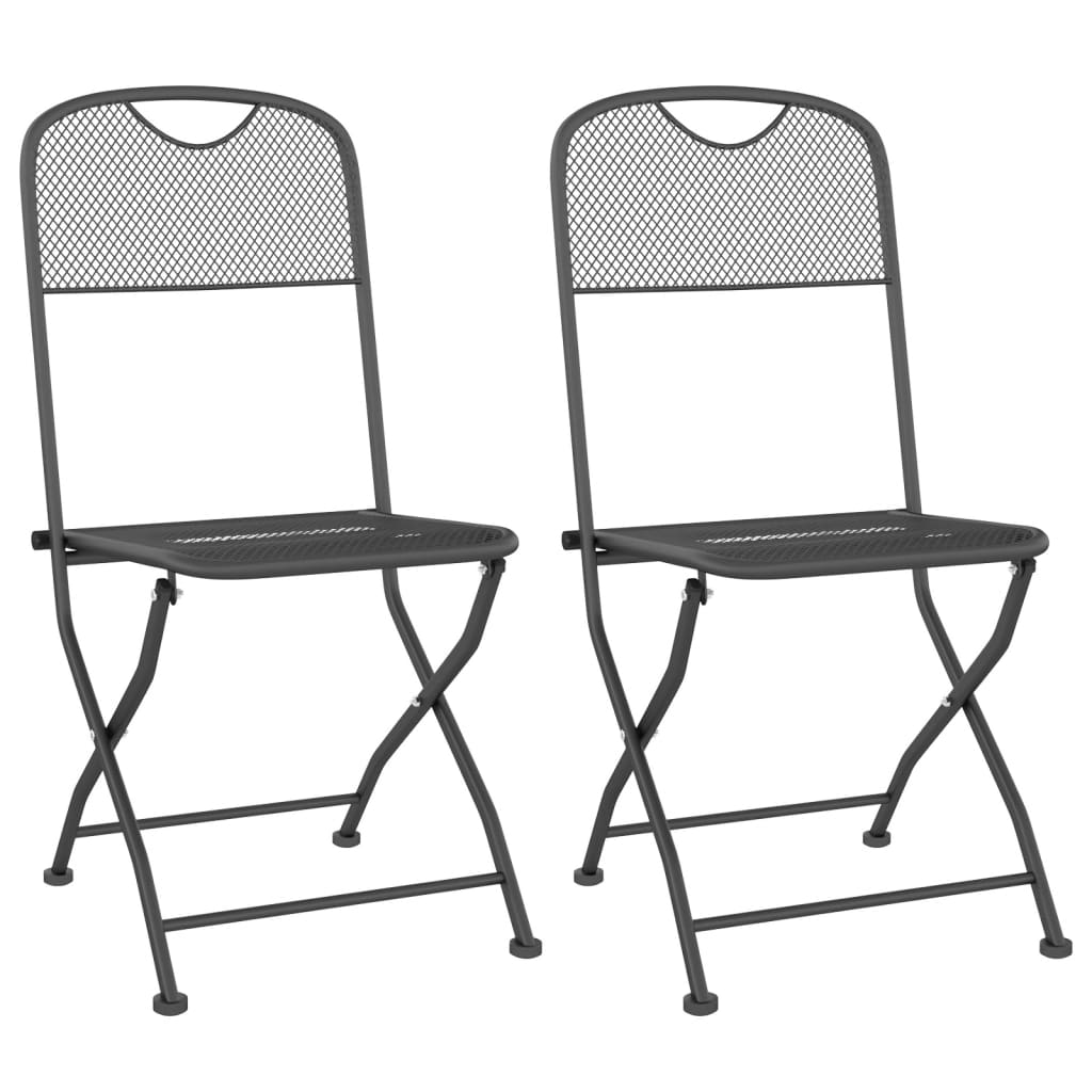 Ensemble à manger de jardin 3 pcs anthracite métal maille