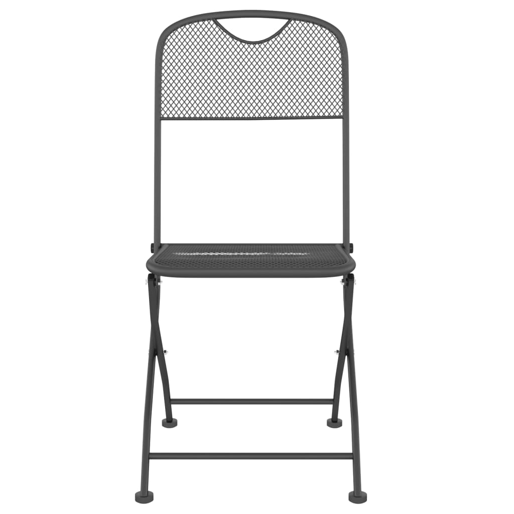 Ensemble à manger de jardin 7 pcs anthracite métal maille