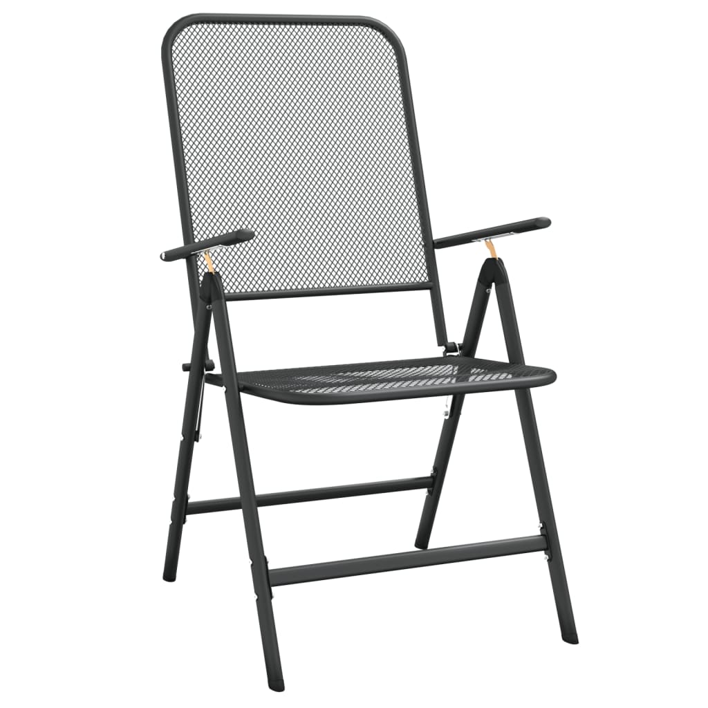 Ensemble à manger de jardin 3 pcs anthracite métal maille
