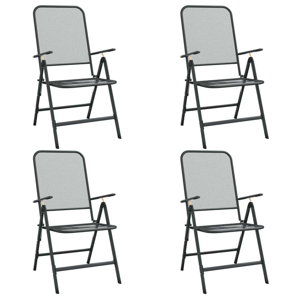 Ensemble à manger de jardin 5 pcs anthracite métal maille