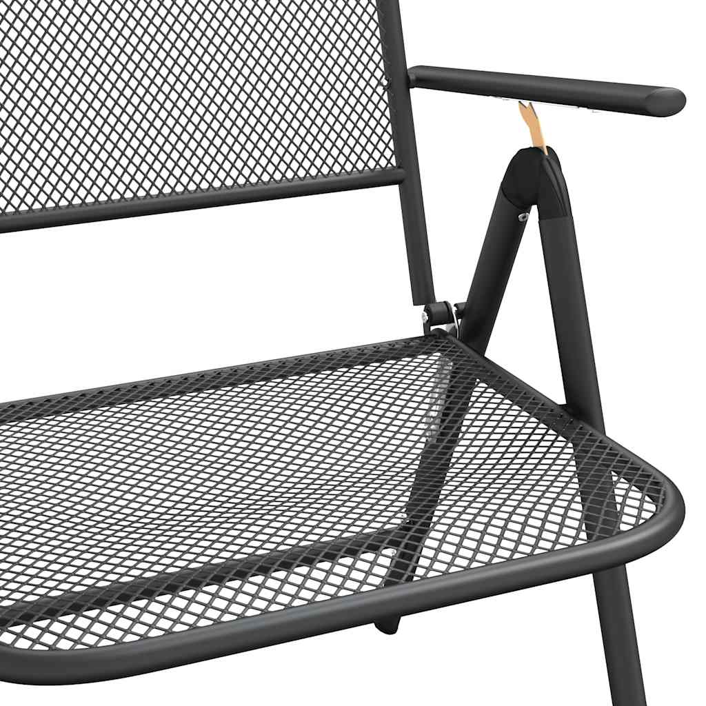 Ensemble à manger de jardin 7 pcs anthracite métal maille