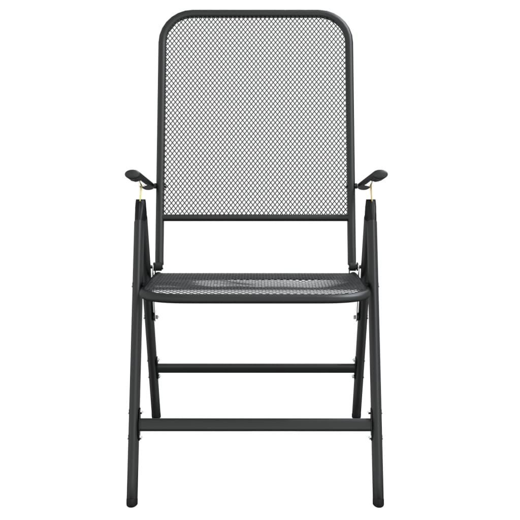 Ensemble à manger de jardin 9 pcs anthracite métal maille