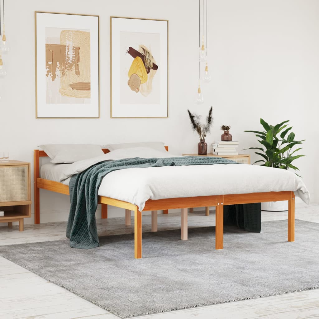 Lit pour personne âgée sans matelas 135x190 cm bois pin massif - XIOS