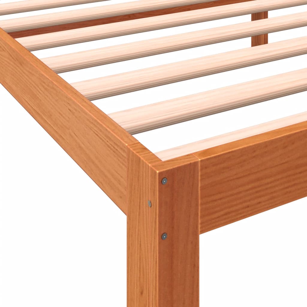 Cadre de lit sans matelas cire marron 100x200cm bois pin massif - XIOS