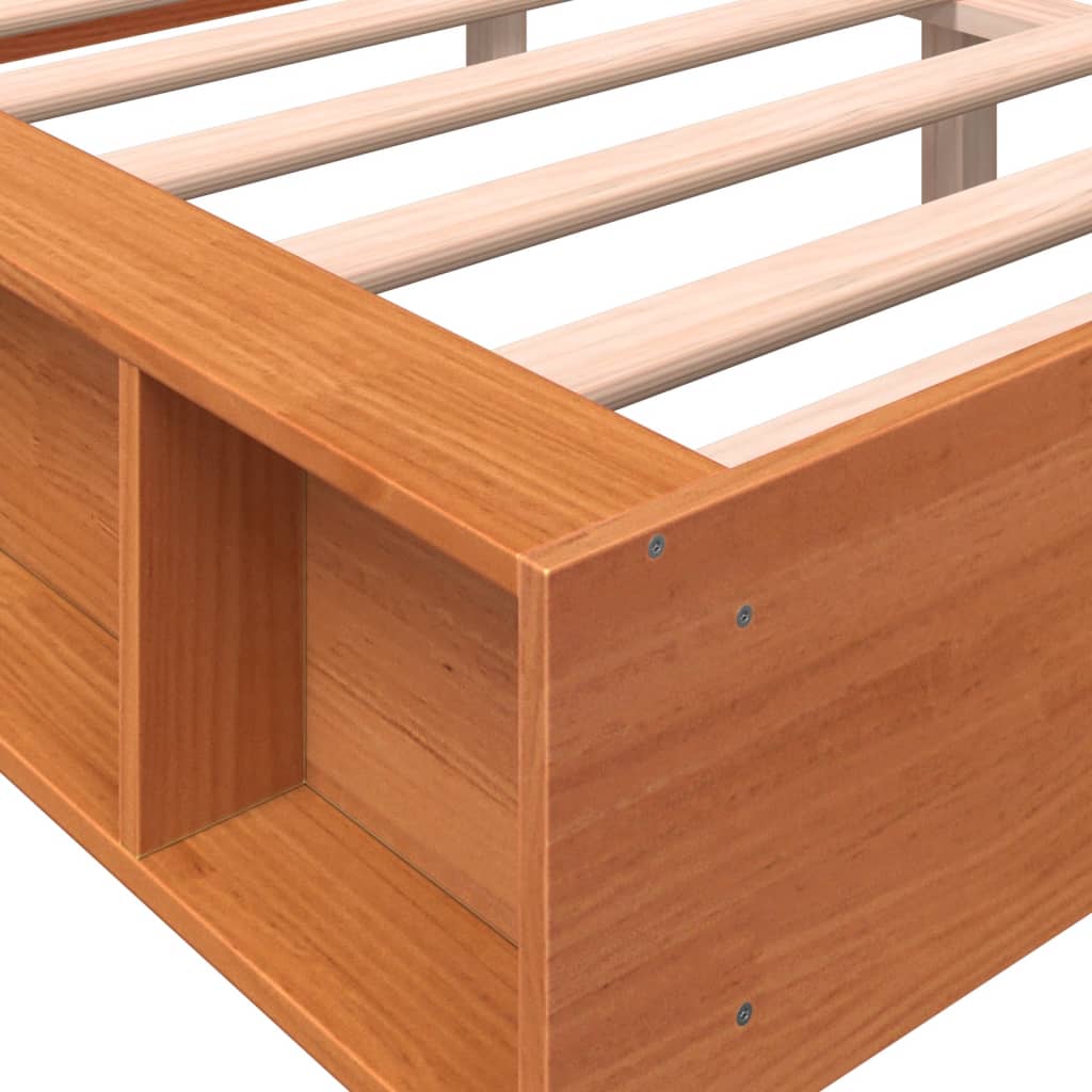 Cadre de lit sans matelas cire marron 120x200cm bois pin massif - XIOS