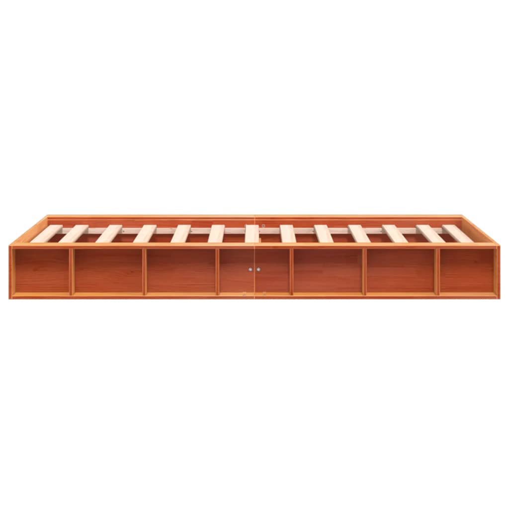 Cadre de lit sans matelas cire marron 75x190 cm bois pin massif - XIOS