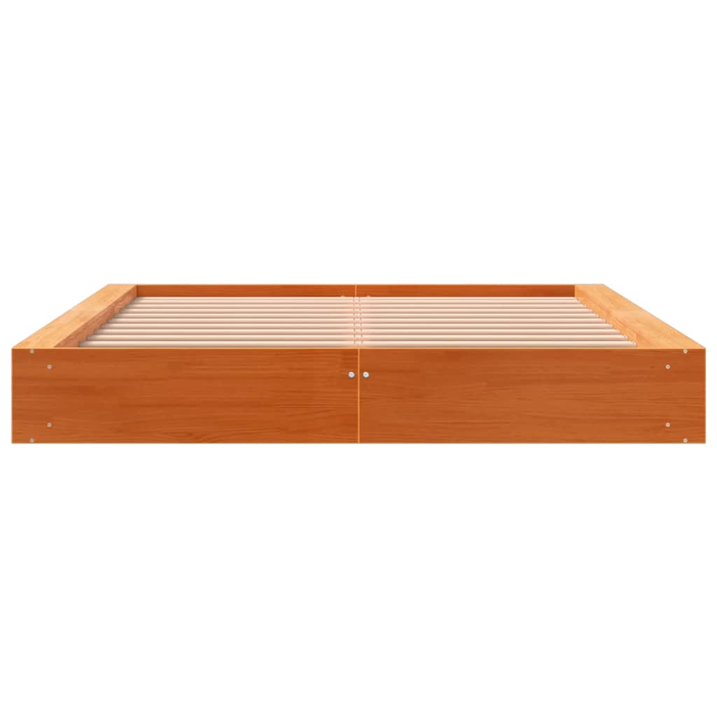 Cadre de lit sans matelas cire marron 120x190cm bois pin massif - XIOS