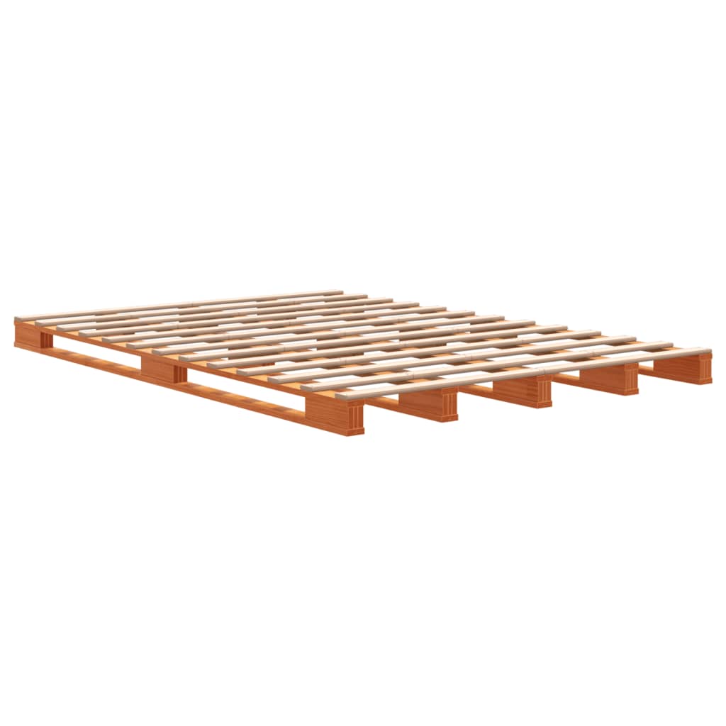 Lit de palette sans matelas cire marron 140x200 cm pin massif