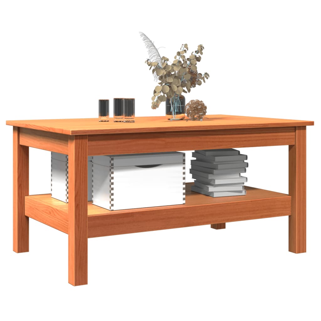Table basse cire marron 80x50x40 cm bois massif de pin XIOS