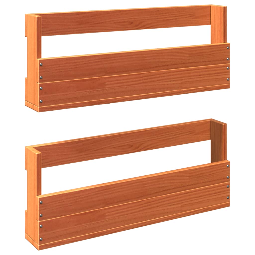 Étagères à chaussures murales 2 pcs cire marron 59x8,5x23,5 cm - XIOS