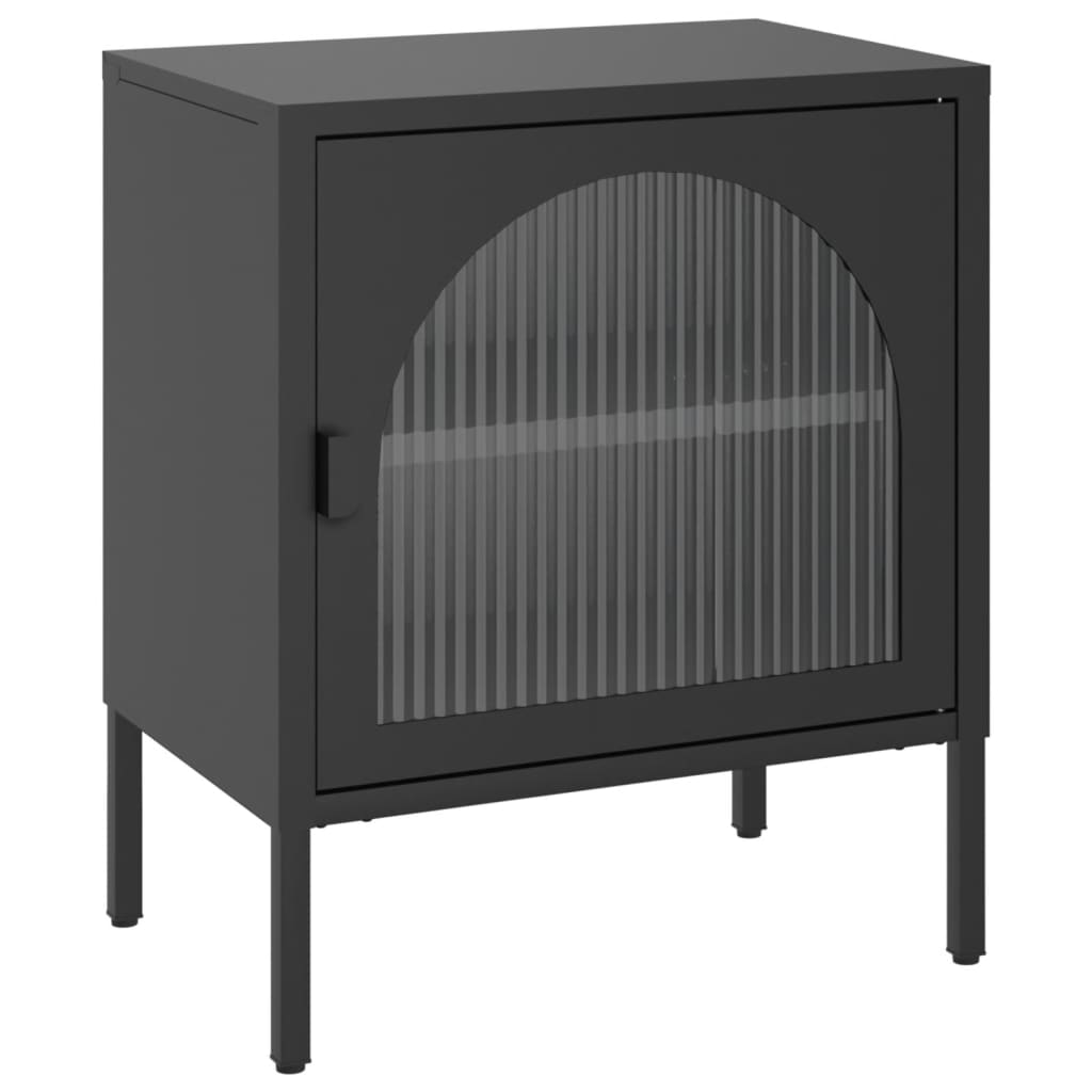 Tables de chevet 2 pcs noir 50x35x60 cm verre et acier - XIOS