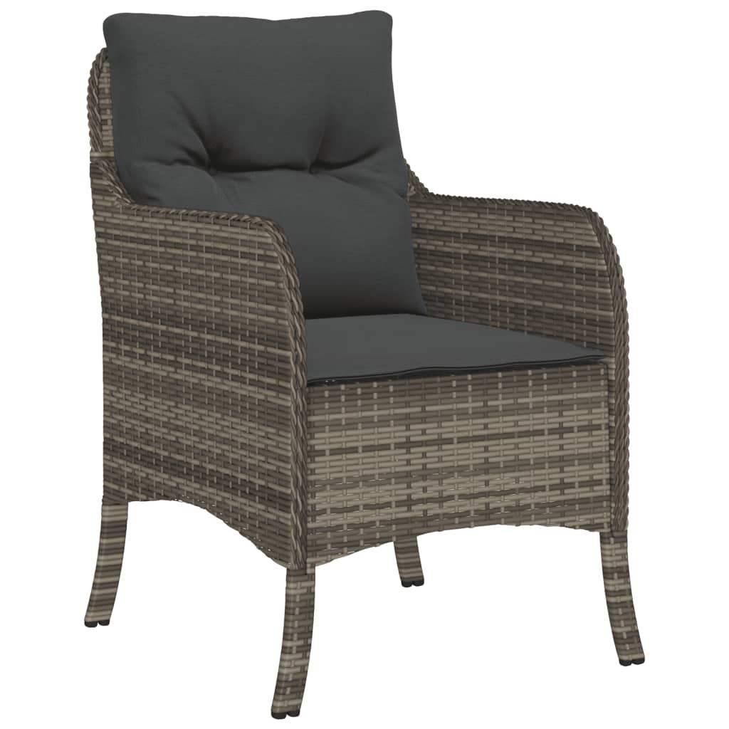 Ensemble à manger de jardin 5 pcs coussins gris résine tressée