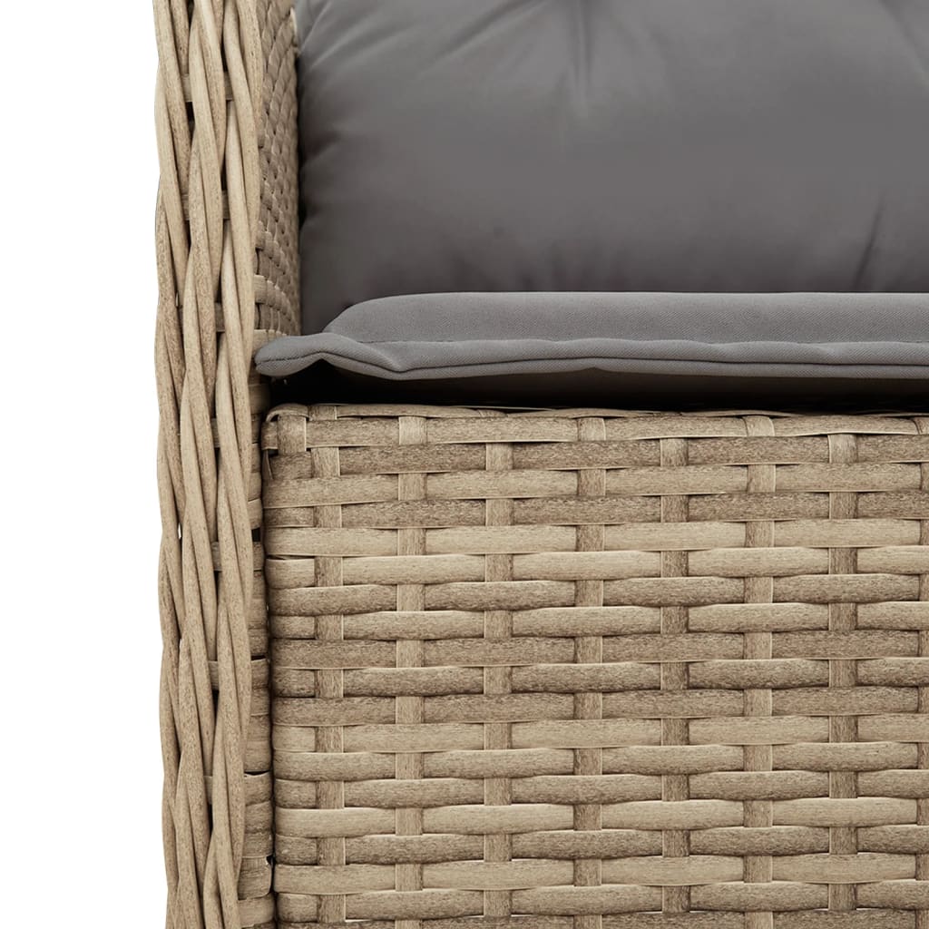 Ensemble à manger de jardin avec coussins 5pcs Beige poly rotin