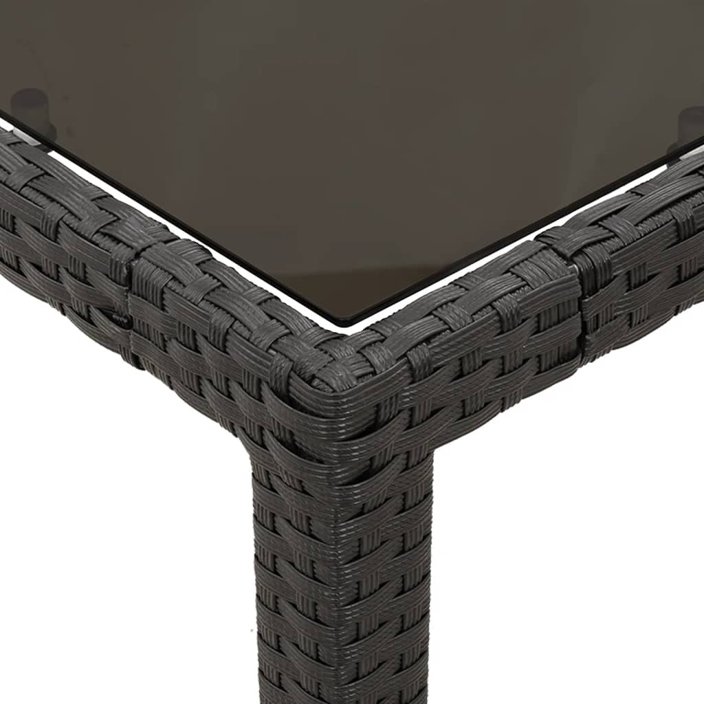 Ensemble à manger de jardin coussins 7pcs Noir Résine tressée