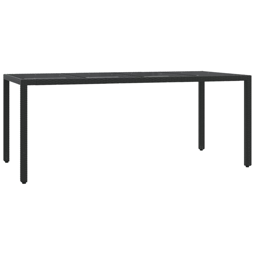 Ensemble à manger de jardin coussins 7pcs Noir Résine tressée