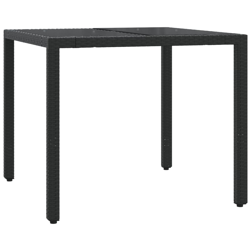 Ensemble de bistro 3 pcs avec coussins noir résine tressée
