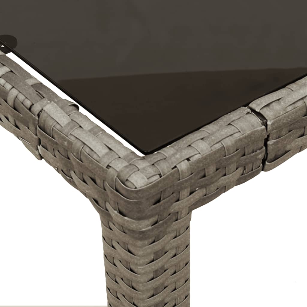 Ensemble à manger de jardin 5 pcs coussins gris résine tressée