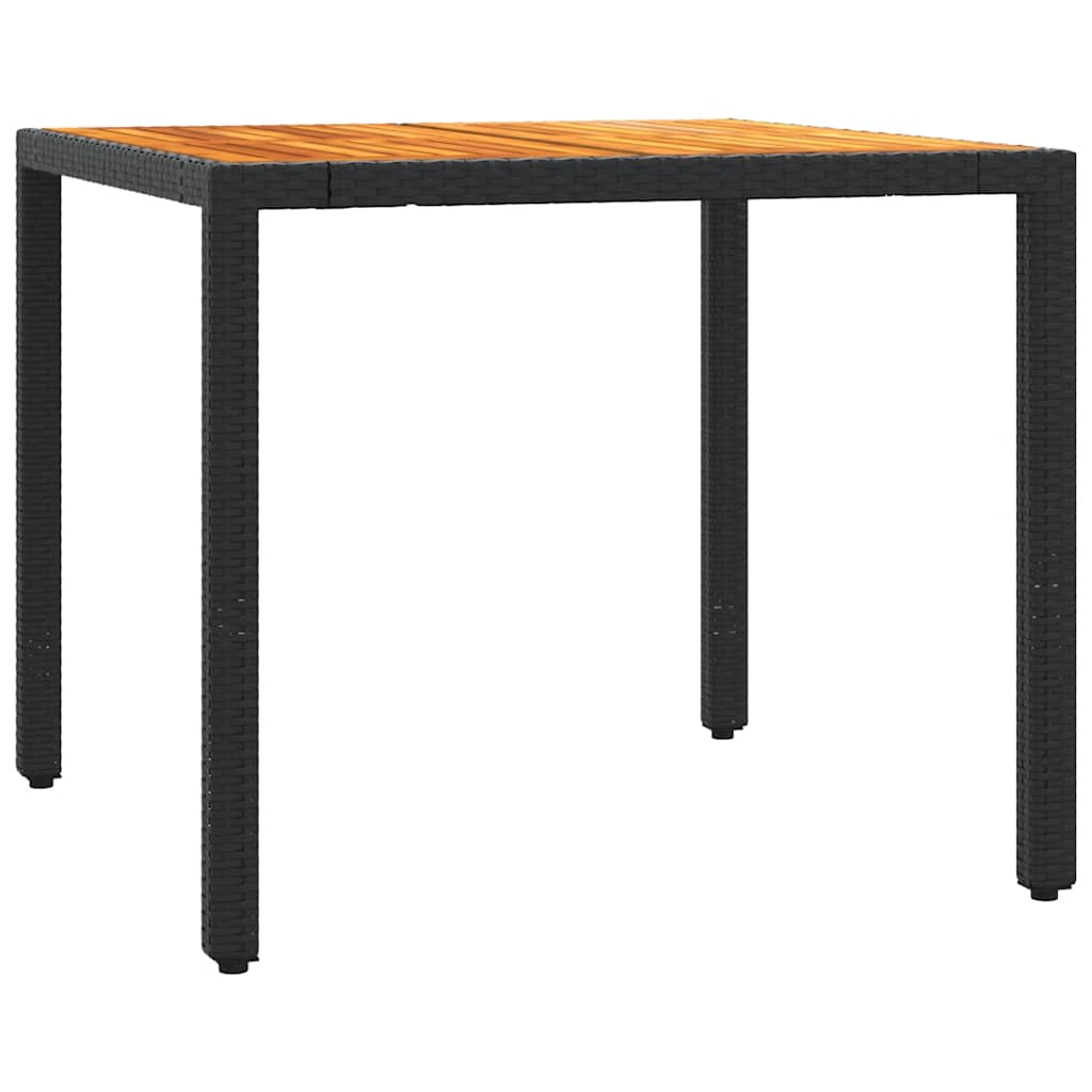 Ensemble de bistro 3 pcs avec coussins noir résine tressée