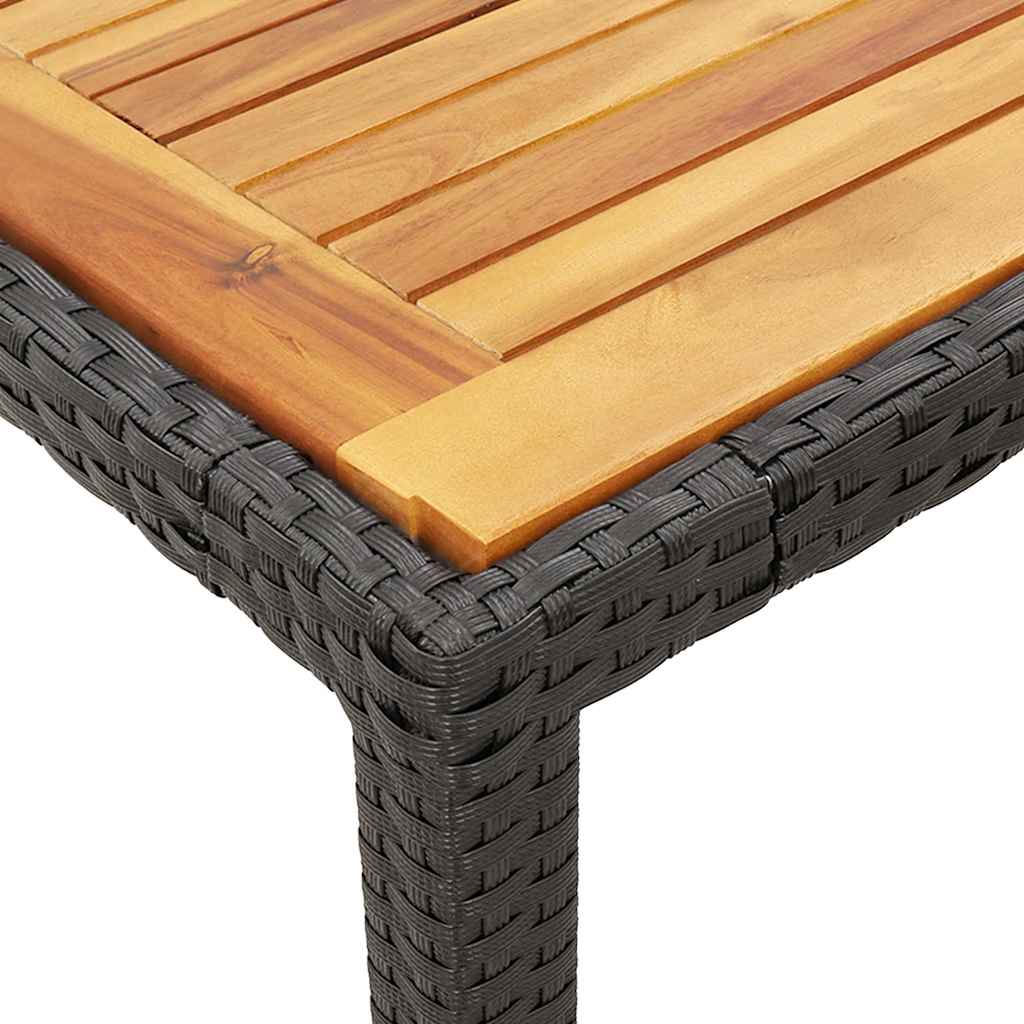 Ensemble à manger de jardin coussins 5pcs Noir Résine tressée